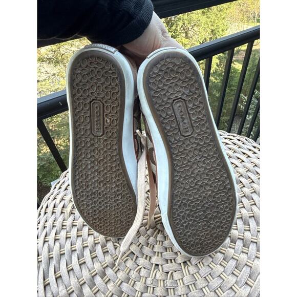 Coach Barrett Women's Sneaker 6M Metallic Pink Canvas Casual Lace-Up Shoes - Picture 14 of 16